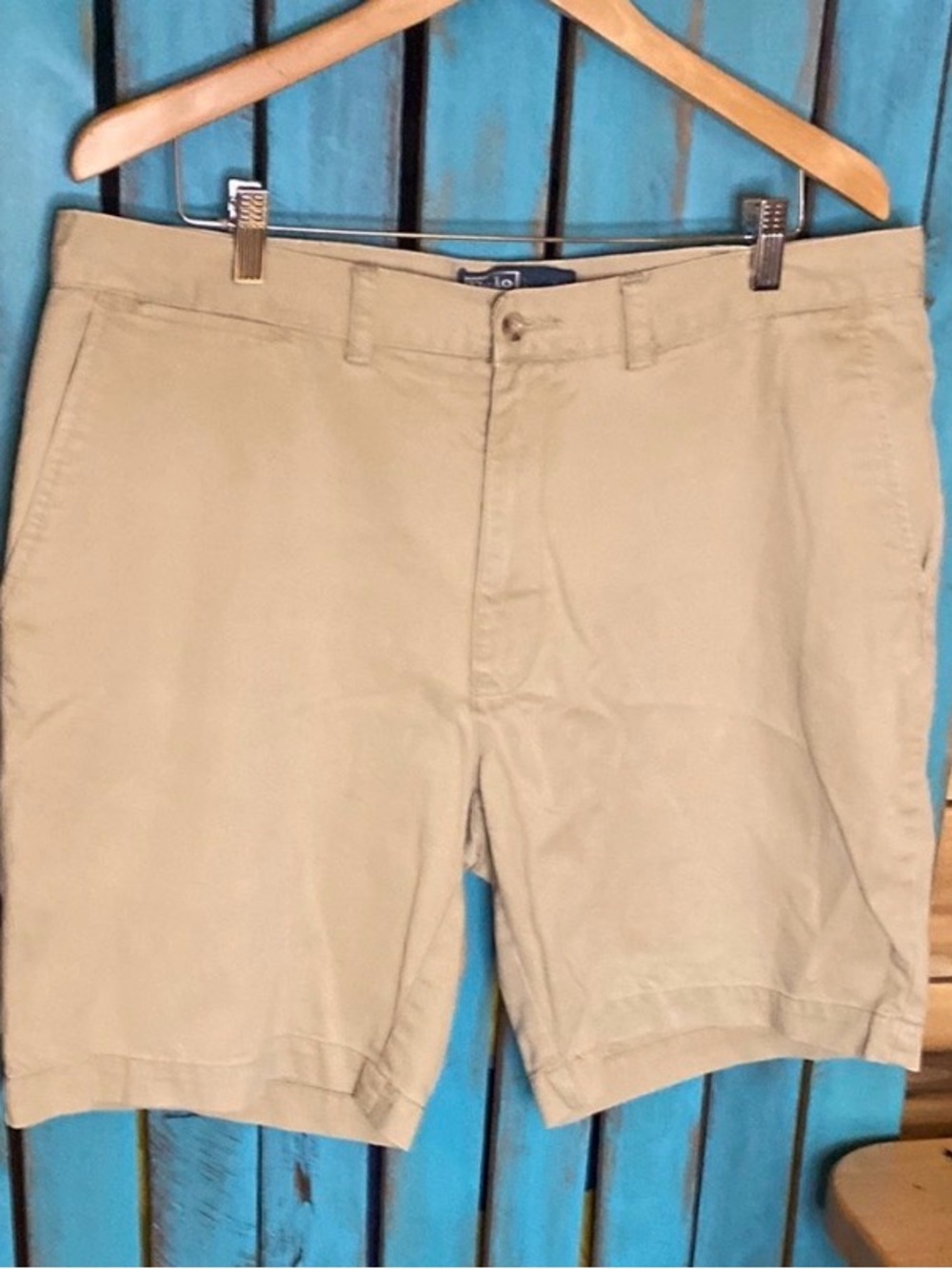 Polo Ralph Lauren Prospect 5 pocket flat front Tan Shorts size 38x9
